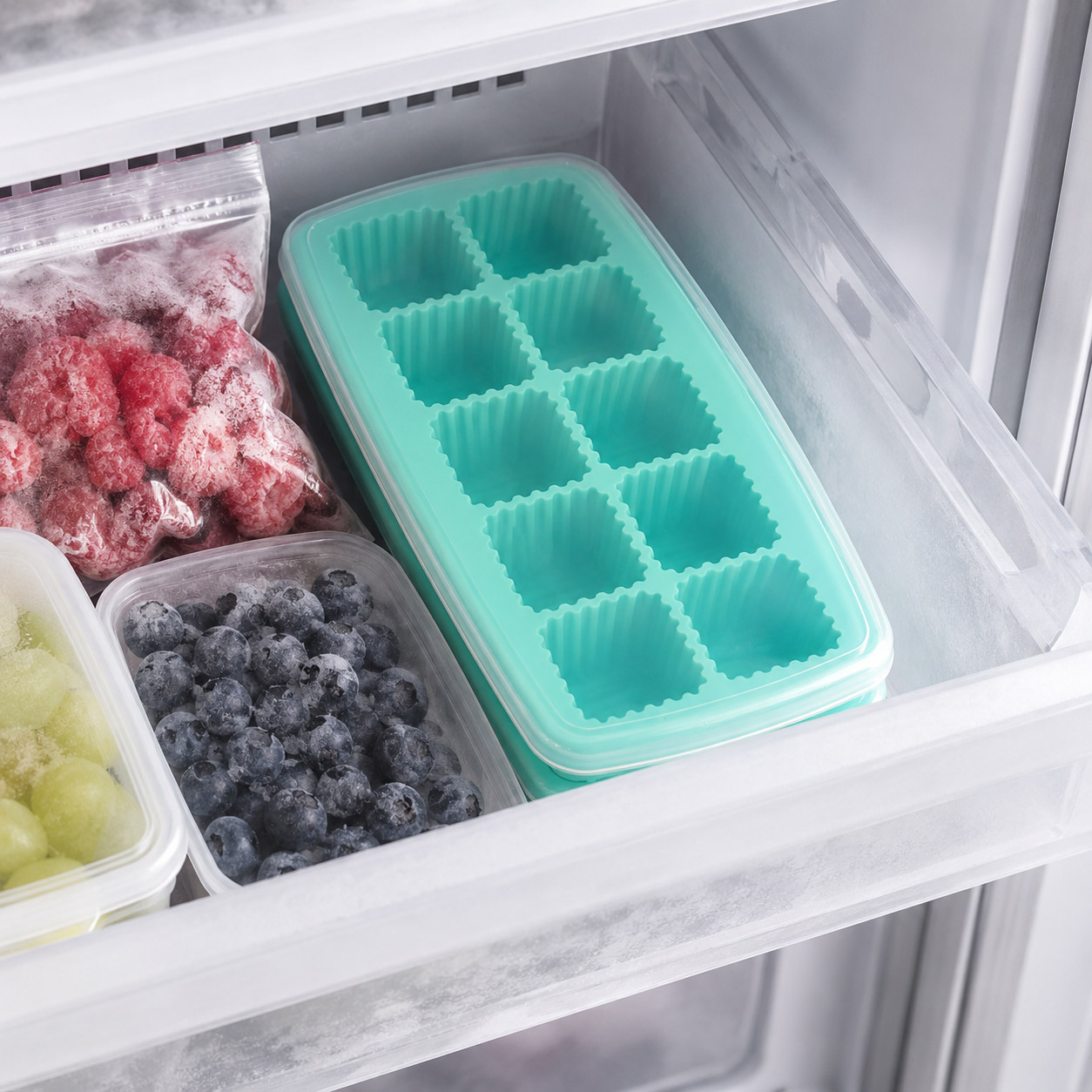 T64541 10 hole striped ice cube tray with cover (2) T64541 10 hole striped ice cube tray with cover (2)