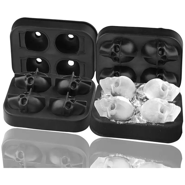 3D Skull Ice Ball Maker Mold with Lid