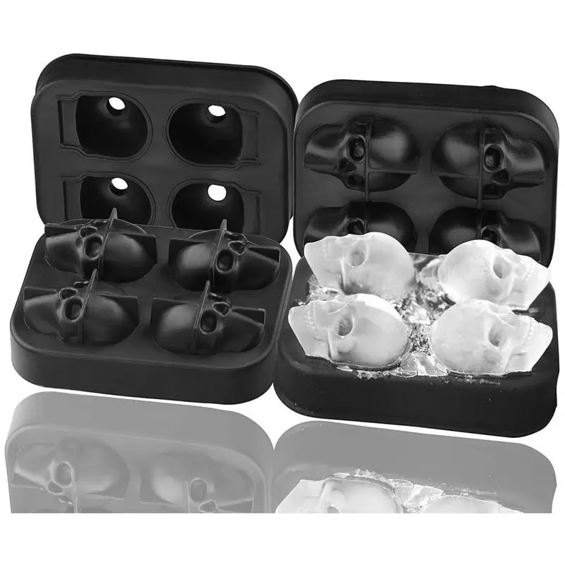 3D Skull Ice Ball Maker Mold with Lid