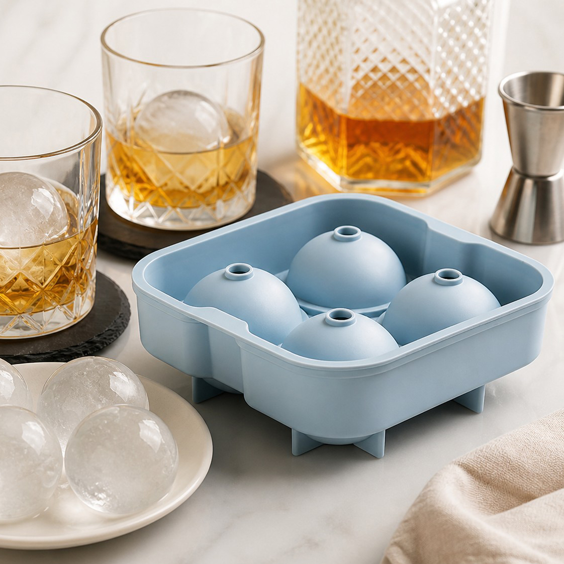 Silicone Large Round Ice Ball Mold Tray