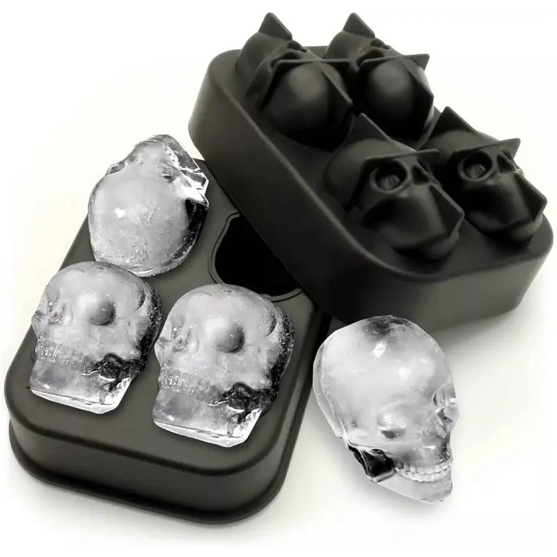 3D Skull Ice Ball Maker Mold with Lid