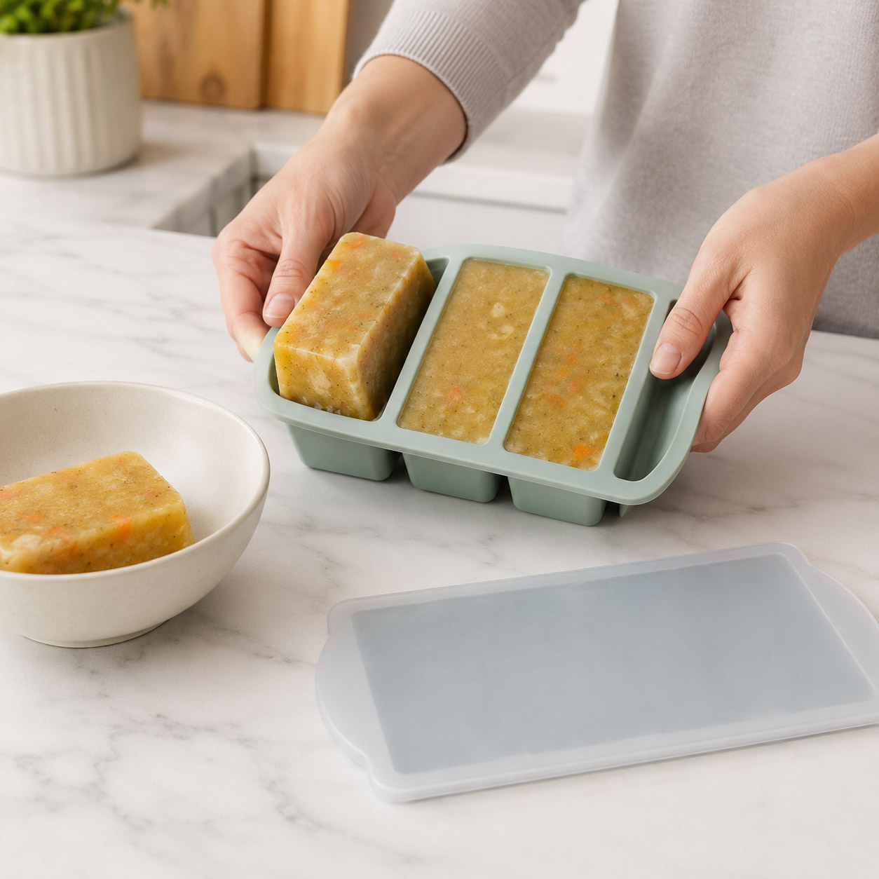 Ice Cube Tray With Lid And Bin