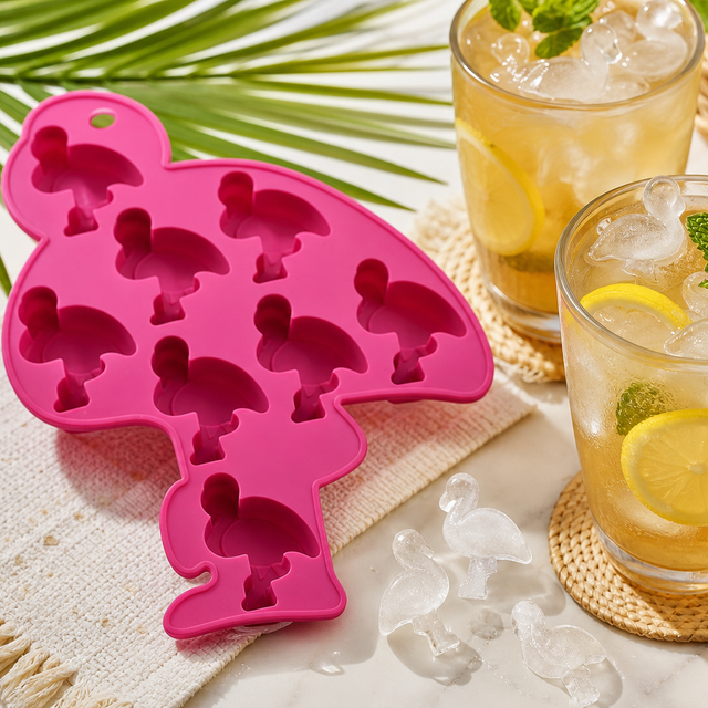 Silicone Flamingo-Shaped Ice Cube Tray