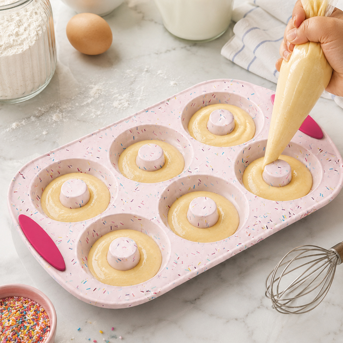 Non Stick Silicone Donut Pan With Handles
