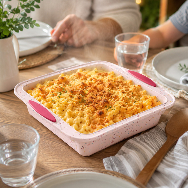 Non Stick Square Silicone Baking Pan With Handles
