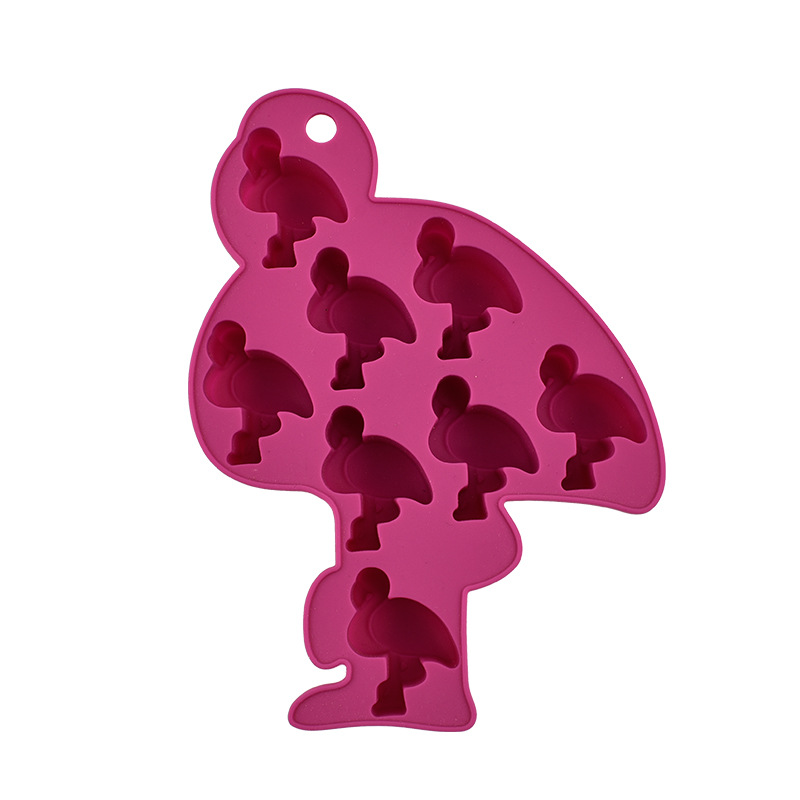 Silicone Flamingo-Shaped Ice Cube Tray
