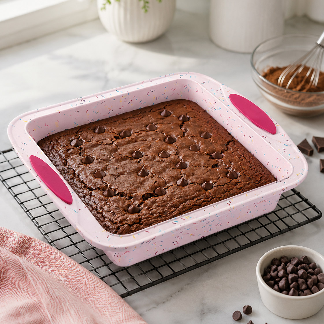 Non Stick Square Silicone Baking Pan With Handles