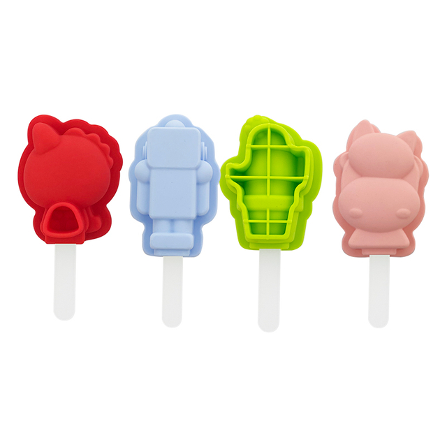 Cartoon Silicone Ice Pop Molds Set