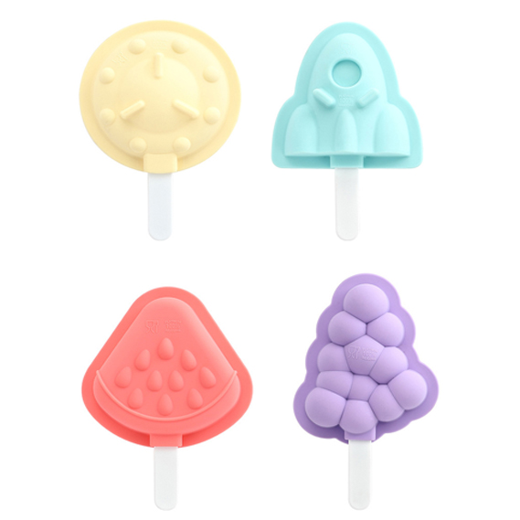 Silicone Cartoon Popsicle Mold Set