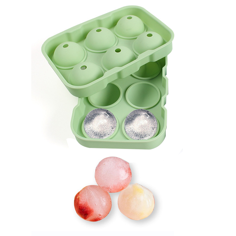 Dual-Pattern Round Ice Cube Silicone Tray Set