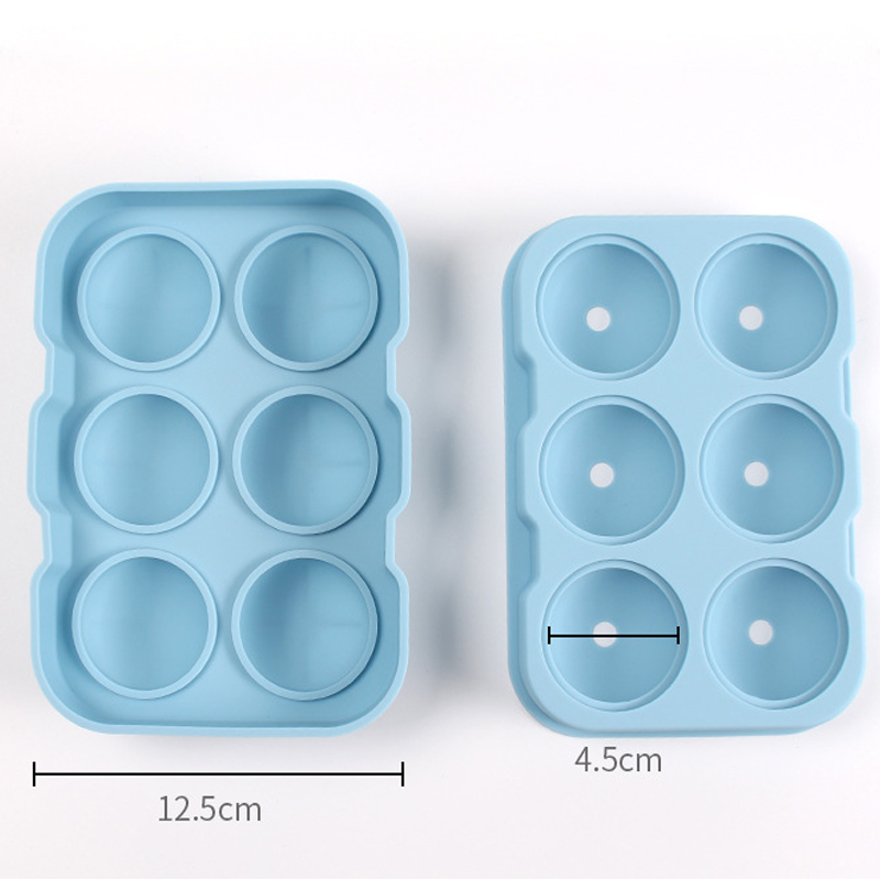 Dual-Pattern Round Ice Cube Silicone Tray Set