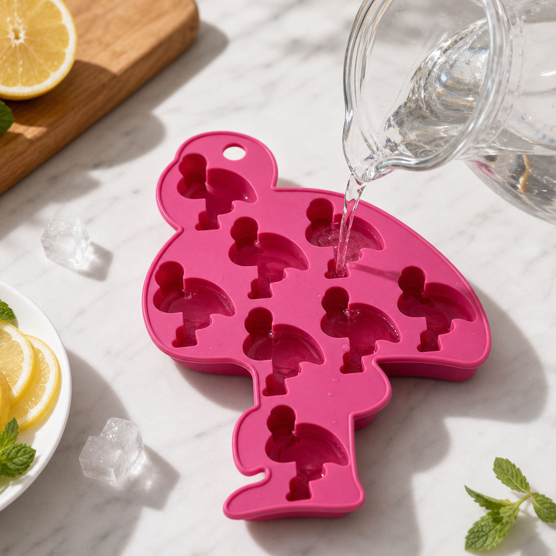 Silicone Flamingo-Shaped Ice Cube Tray